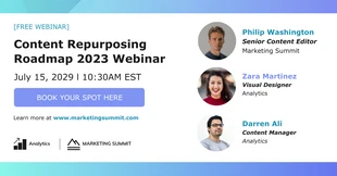 Free  Template: Virtual Event Webinar LinkedIn Banner Ad