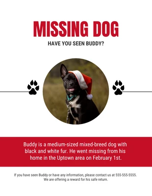 Free  Template: Tall Poppy Missing Dog Flyer Template