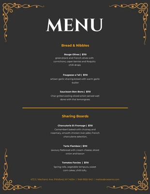 Free  Template: Black Classic Retro French Menu