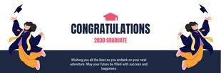 Free  Template: White Red And Navy Modern Illustration Congratulation Graduation Banner