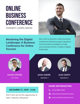 Free  Template: Modern Online Business Conference Flyer Template