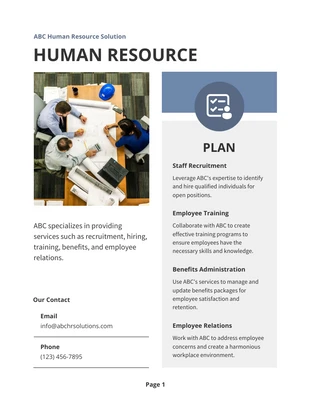 Free  Template: Professional Resource Plan Template