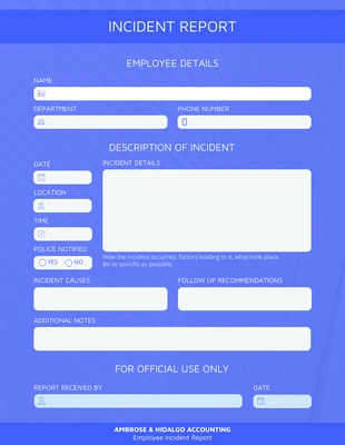 premium  Template: Indigo Incident Report Template