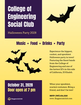 Free  Template: Batwing Halloween Party Template