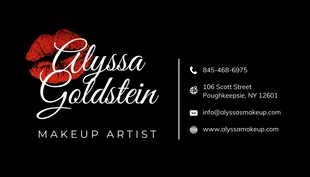 Free  Template: Elegant Makeup Artist Business Card 