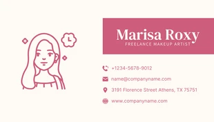 Light Grey And Pink Aesthetic Illustration Make-Up Artist Business Card - Page 2