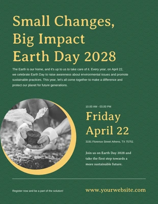 Free  Template: Green Earth Day Event Poster