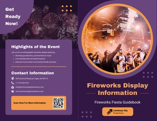 premium  Template: Fireworks Display Information Half-Fold Brochure Template