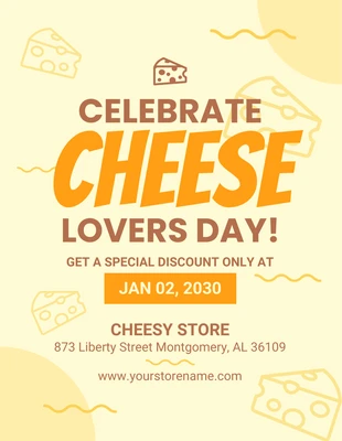 Free  Template: Moon Glow Cheese Lover Flyer Template