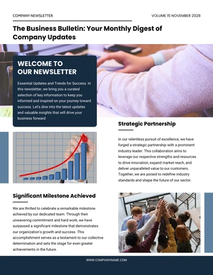 Free  Template: Company Business Bulletin Newsletter Template