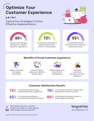 Free  Template: Statistical Customer Experience Infographic Template