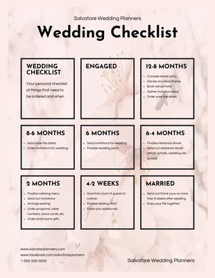 Free  Template: Linen Wedding Checklist Infographic Template