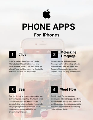 Free  Template: 8 Apple iPhone Apps Infographic Template