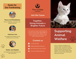 Free interactive Template: Animal Welfare Fundraising Tri-fold Brochure