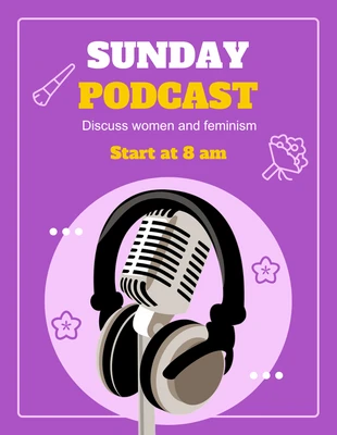 Free  Template: Sunday Podcast Flyer Template