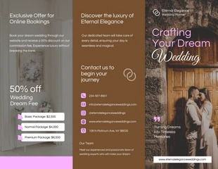 Free  Template: Wedding Tri-fold Brochure Template