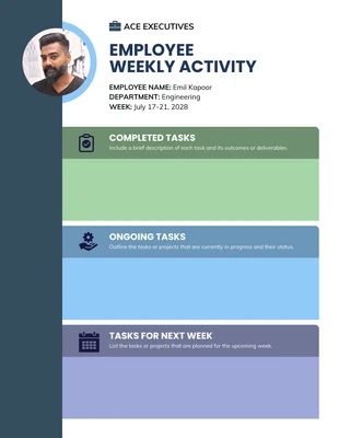 Free  Template: Professional Blank Weekly Report Template