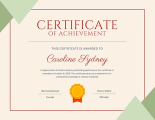 business  Template: Light Yellow Green Certificate of Achievement Template