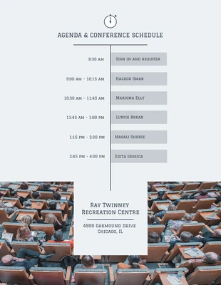 Free  Template: Agenda and Conference Schedule Infographic Template