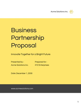 premium  Template: Simple Business Partnership Proposal Template