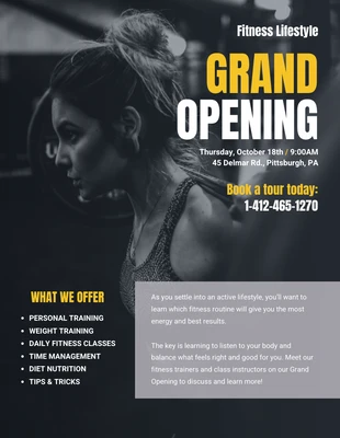 premium  Template: Gym Grand Opening Poster Flyer Template