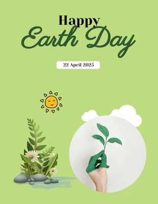 Free  Template: Simple Green Earth Day Poster