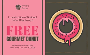 premium  Template: Free Donut Pink Voucher