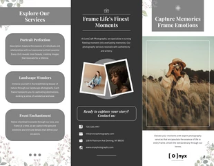 Free  Template: Grey Photography Tri-fold Brochure Template