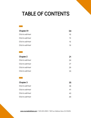 Free  Template: Blank Editable Book Table of Contents Template