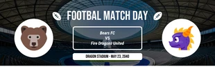 Free  Template: Black And White Simple Professional Match Day Football Banner