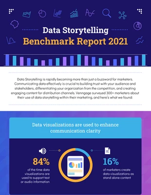 Free  Template: Data Storytelling Benchmark Report Infographic Template