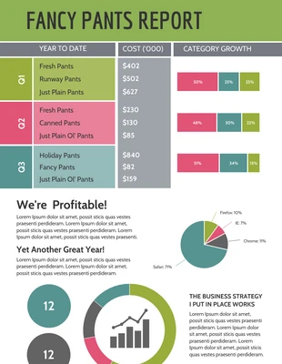 premium  Template: Fancy Pants Report Statistical Infographic Template