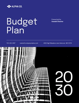 Free  Template: White Blue Budget Plan Template