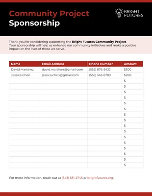 business  Template: Thunder Sponsorship Form Template