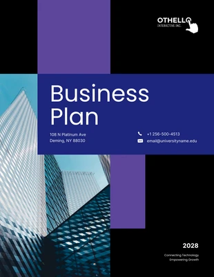 Free  Template: Dark Blue Purple Business Plan Template