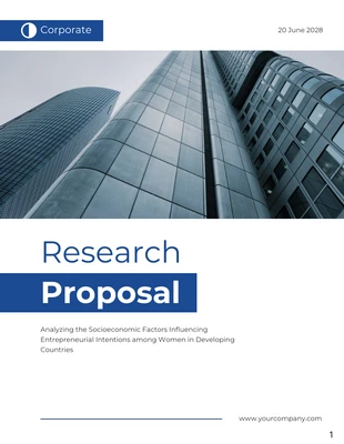 Free  Template: Clean Minimalist Modern Research Proposal Template