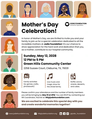 premium  Template: Employee Mother's Day Company Event Invitation