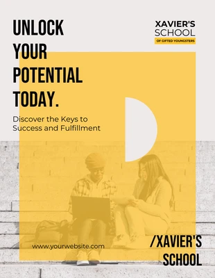 Free  Template: Grey and Yellow Poster College Template