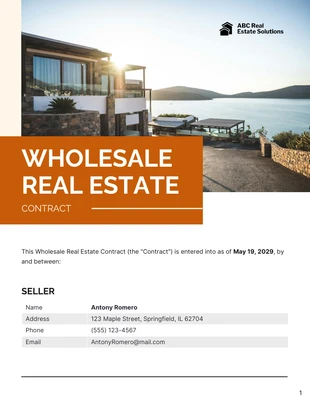 Free  Template: Wholesale Real Estate Contract Template