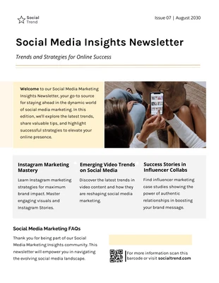 business  Template: Social Media Marketing Insights Newsletter Template