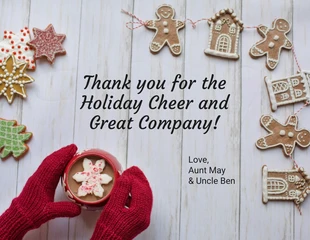 premium  Template: Festive Christmas Thank You Card