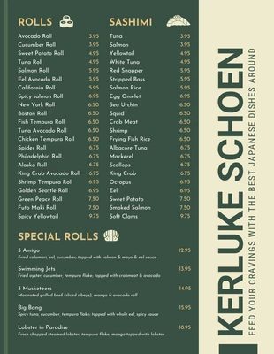 premium  Template: Beige And Green Modern Cafe Menu