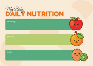 Free  Template: Modern Beige Cute Illustration My Baby Daily Nutrition  Template