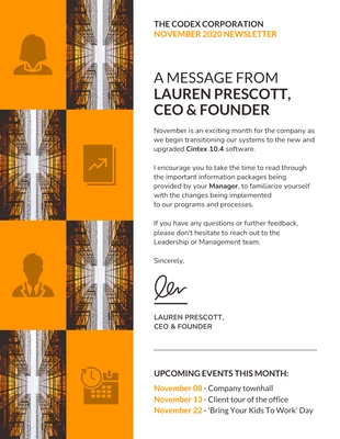 Free  Template: CEO Business Newsletter Template