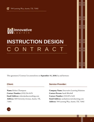 Free  Template: Instructional Design Contract Template