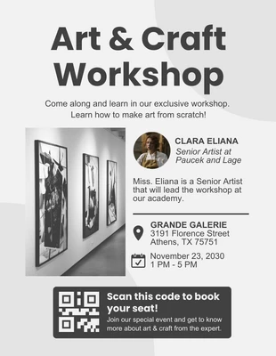 Free  Template: Art and Craft Workshop Event Flyer Template