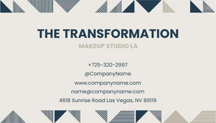 Beige Minimalist Geometric Make-Up Artist Business Card - Page 2