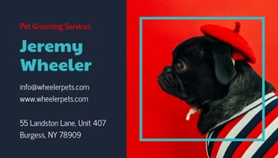 Free  Template: Pet Grooming Personal Business Card