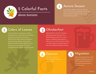 premium  Template: 5 Interesting Fun Facts About Autumn Infographic Template