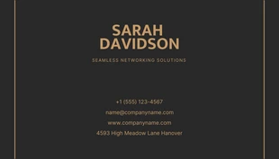 Dark Grey And Brown Simple Professional Networking Business Card - Page 2